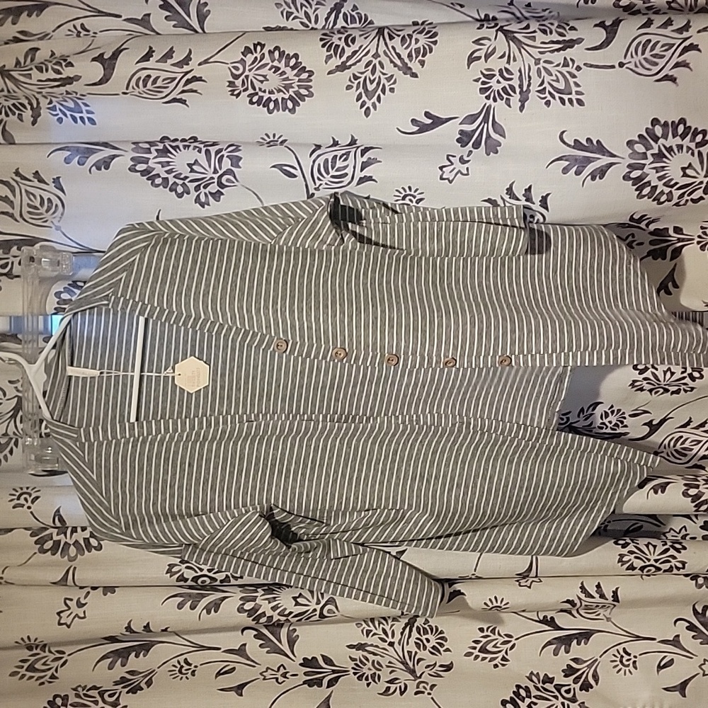 Pinkblush grey and white stripe cardigan 2XL